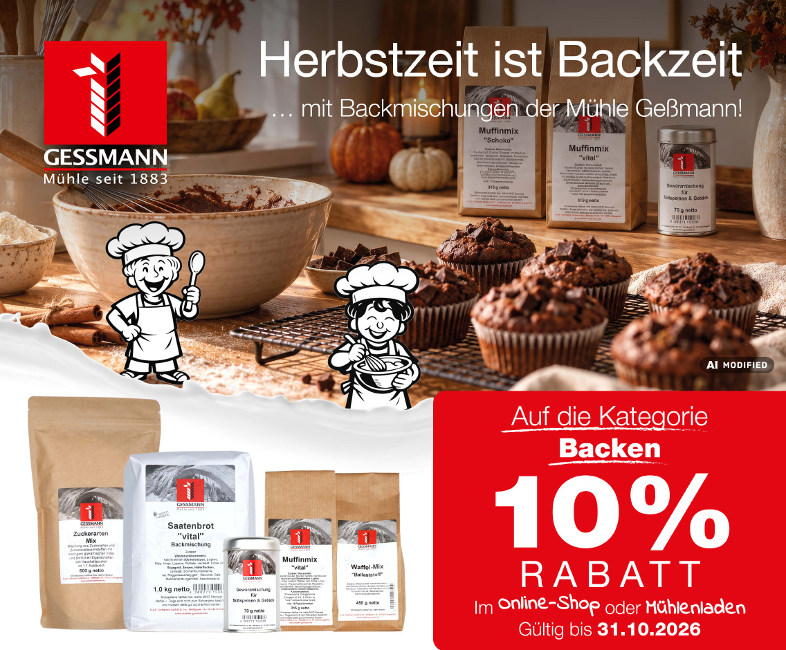 10% Rabatt auf Back-Produkte bis 31.10.2026